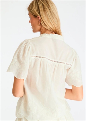 Micheline Emb bluse Offwhite Neo Noir